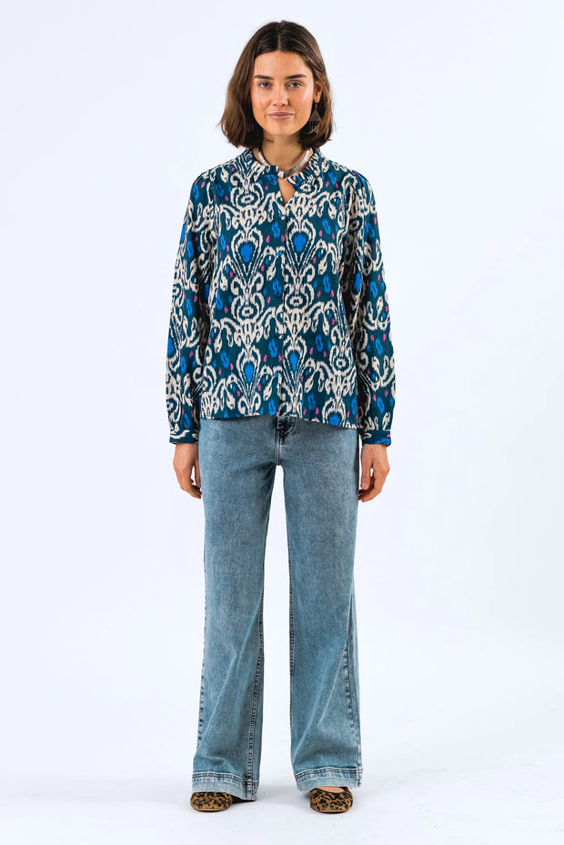 Lollys Laundry River Shirt - Graphic Blue