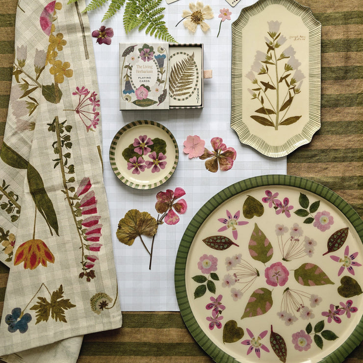 Roomytown Round Enamel Serving Tray - The Living Herbarium – Rose & Lyons