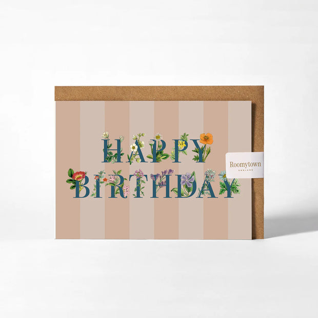 Roomytown Greeting Cards - Happy Birthday Wildflowers