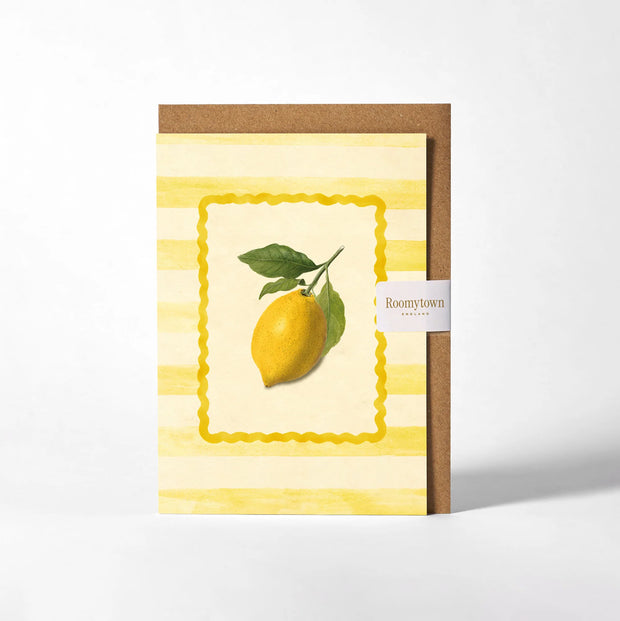 Roomytown Greeting Cards - Lemon Yellow Stripe