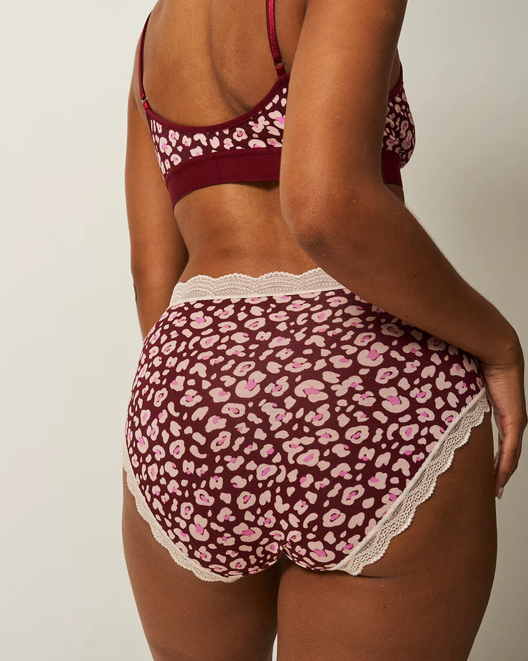 Stripe & Stare High Rise Knicker - Rouge Leopard