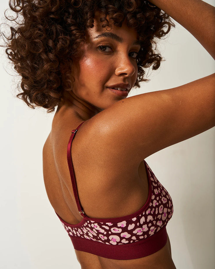 Stripe & Stare Tee Shirt Bra - Rouge Leopard