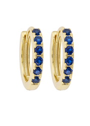 Atelier 18 Sapphire Midi Hoops with Pearl Cluster