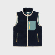 Billybelt Sleeveless Sherpa Gilet - Navy & Green
