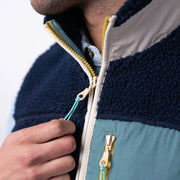 Billybelt Sleeveless Sherpa Gilet - Navy & Green