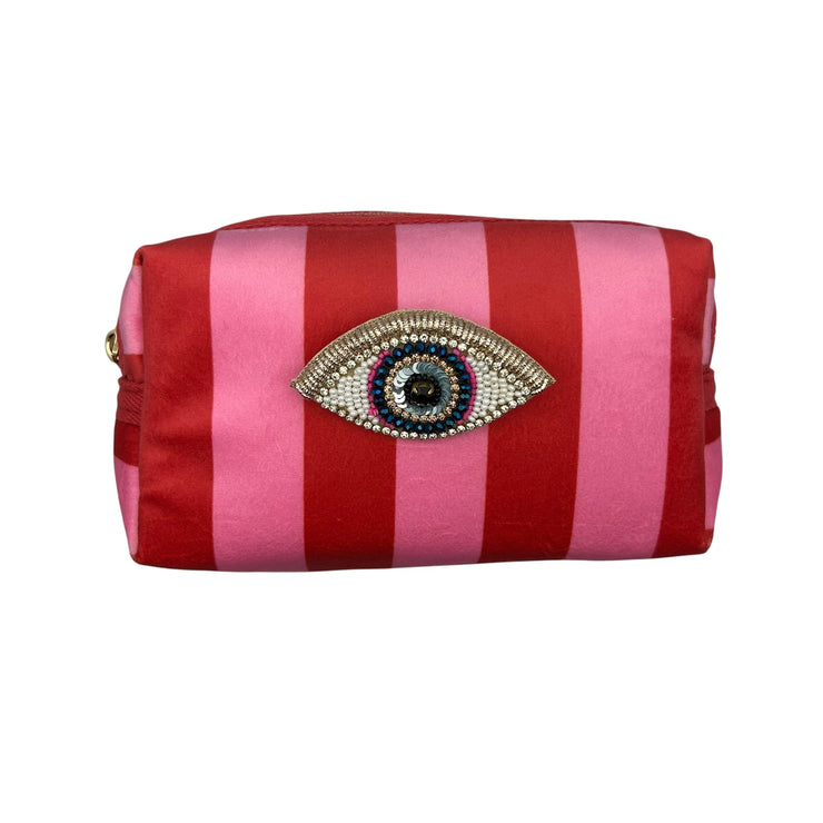 Sixton Small Pink Make-Up Bag with Golden Eye Pink