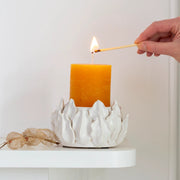 Artichoke Pillar Candle Holder - White