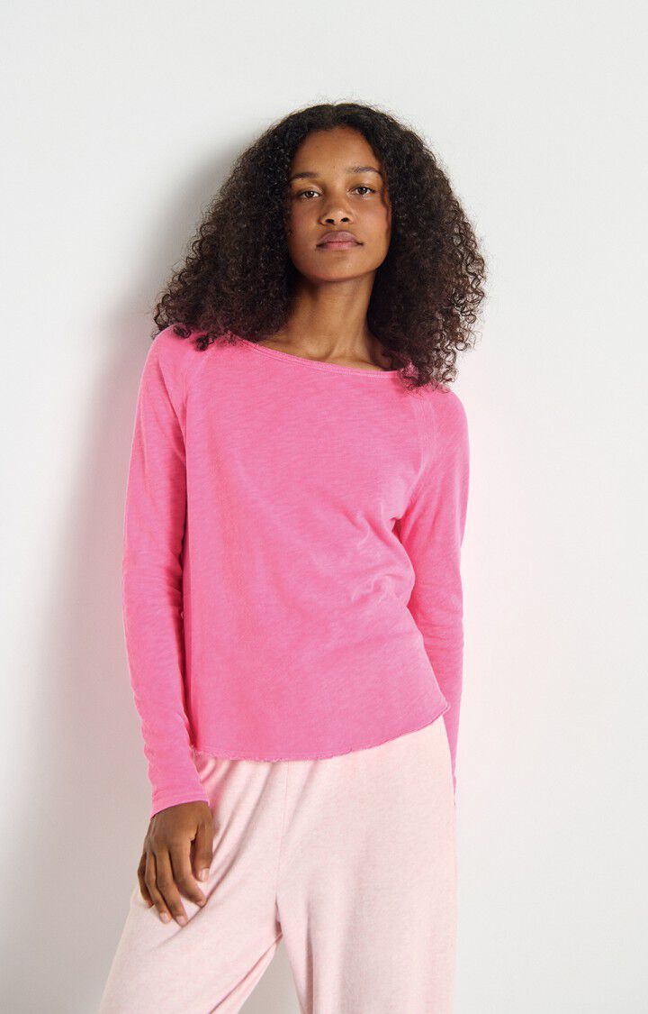 American Vintage Sonoma Long Sleeve Tee in Neon Pink