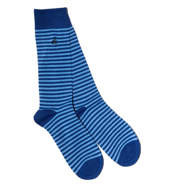 Swole Panda Men's Narrow Striped Bamboo Socks - Size 7-11