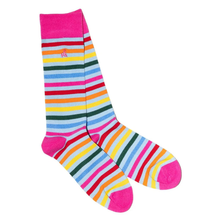 Swole Panda Women's Striped Bamboo Socks
