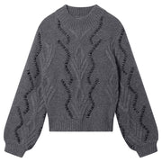 Jumper 1234 Cashmere Overstitch Cable Turtle Neck