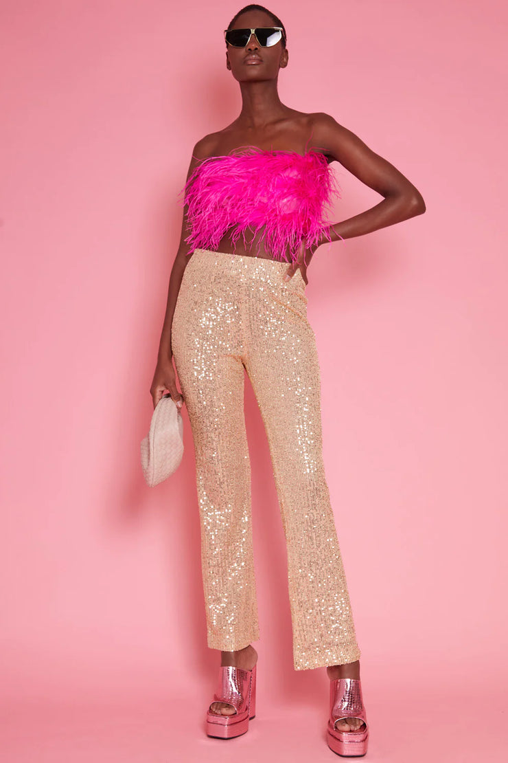 Gold Sequin Bamboo Trousers