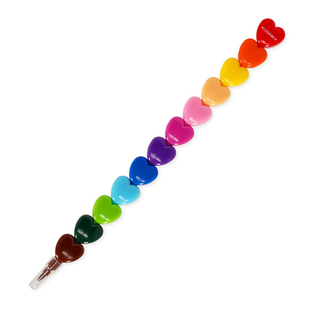 Legami 12 Stackable Heart Crayons - Dream in Colour