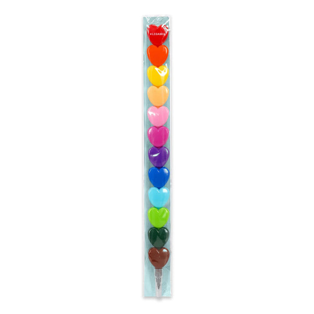 Legami 12 Stackable Heart Crayons - Dream in Colour