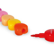 Legami 12 Stackable Heart Crayons - Dream in Colour