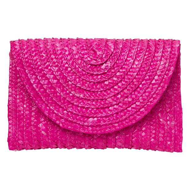 Somerville Straw Clutch Bag - Pink