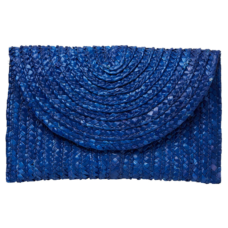 Somerville Straw Clutch Bag - Blue