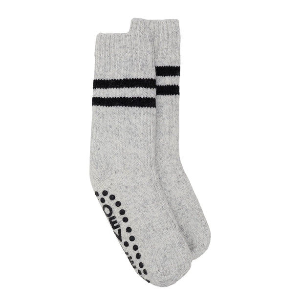 Men's Slipper Socks - Pale Grey & Black