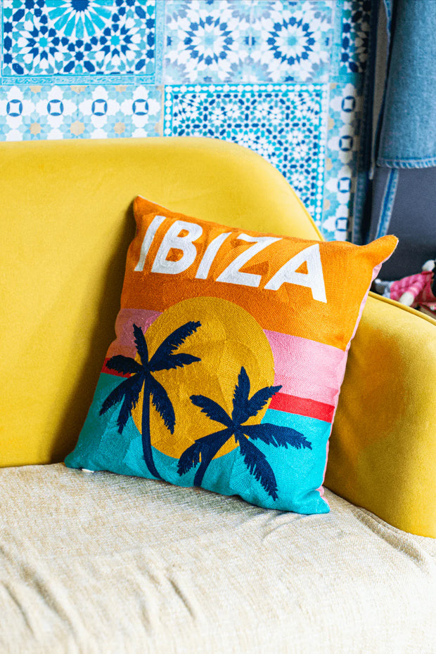 Square Needlepoint Cushion - Ibiza