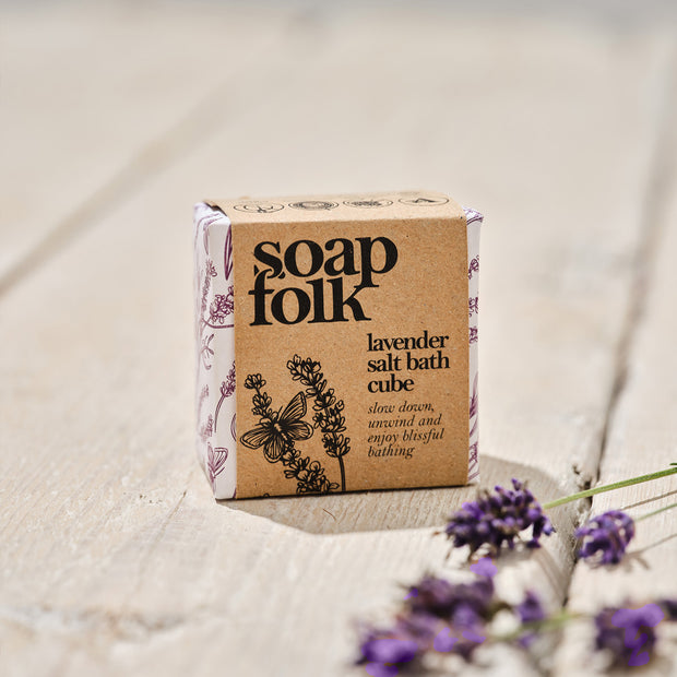 Soap Folk Lavender Salt Bath Cube