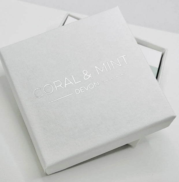 Coral & Mint Simple Silver Star Studs