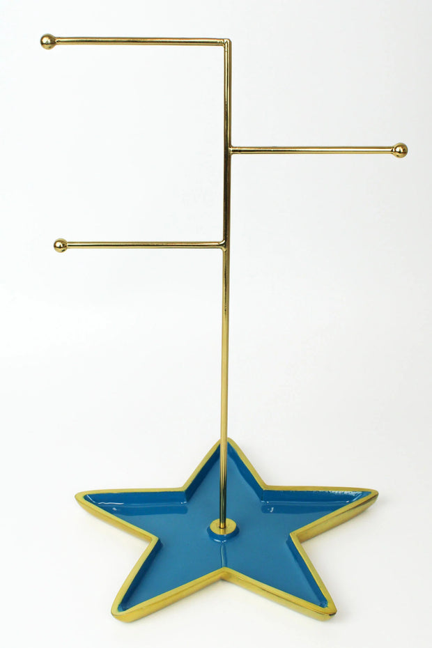 Large Blue Star Enamel Jewellery Stand