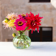 Green Round Glass Bud Vase - 8cm