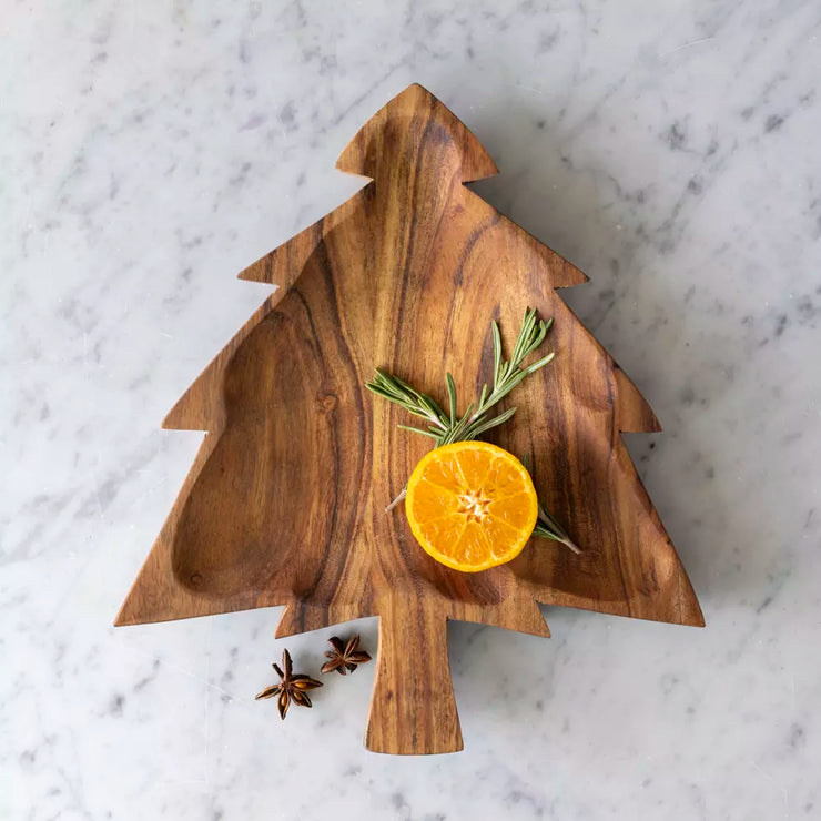 Acacia Christmas Tree Serving Board