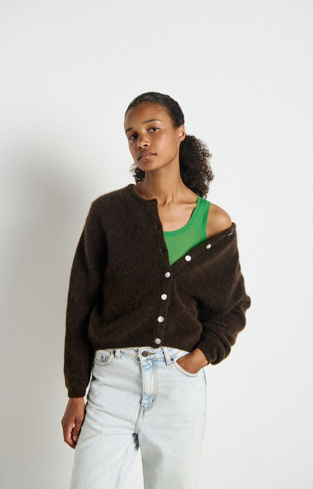 American Vintage Vitow Cardigan - Melange Coffee