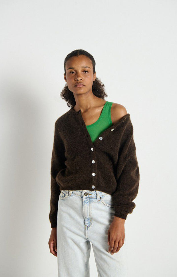 American Vintage Vitow Cardigan - Melange Coffee