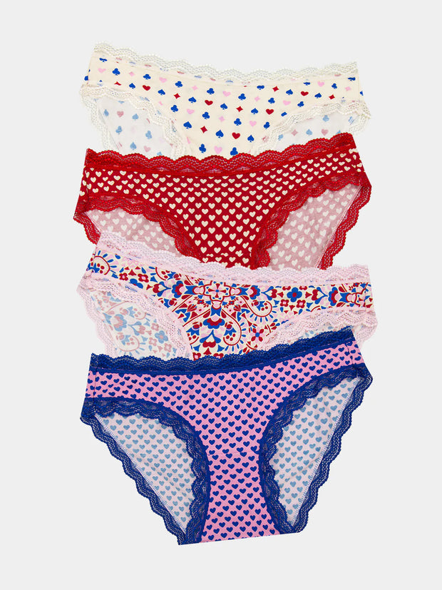 Stripe & Stare Original Knickers Box of 4 - Lady Luck