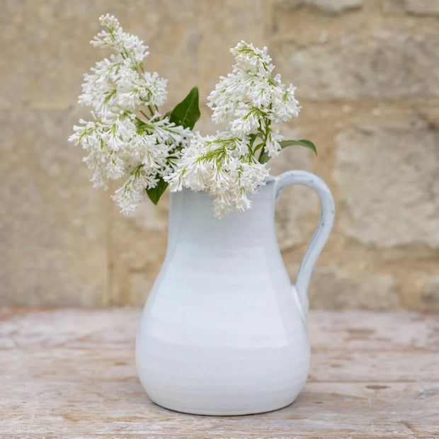 Tall White Glazed Jug