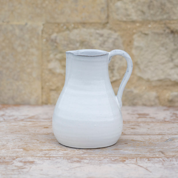 Tall White Glazed Jug