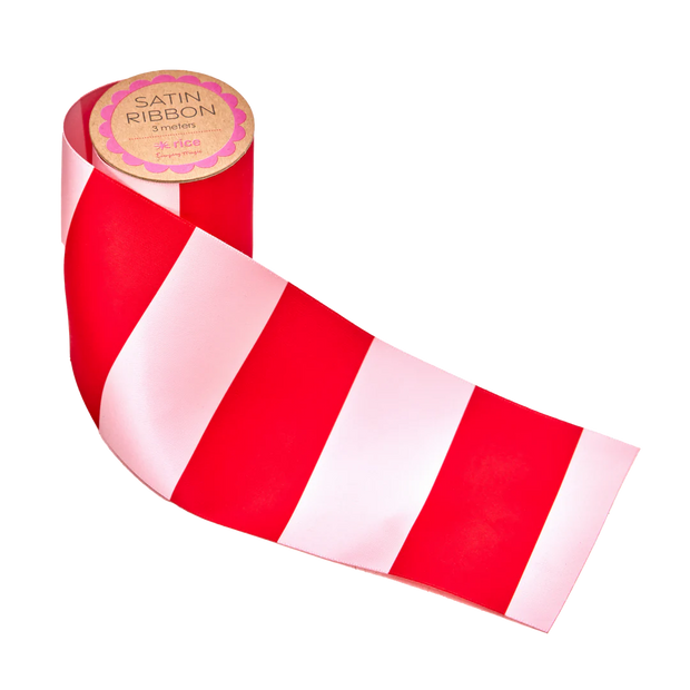 Satin Ribbon - Pink & Red - Large 3m