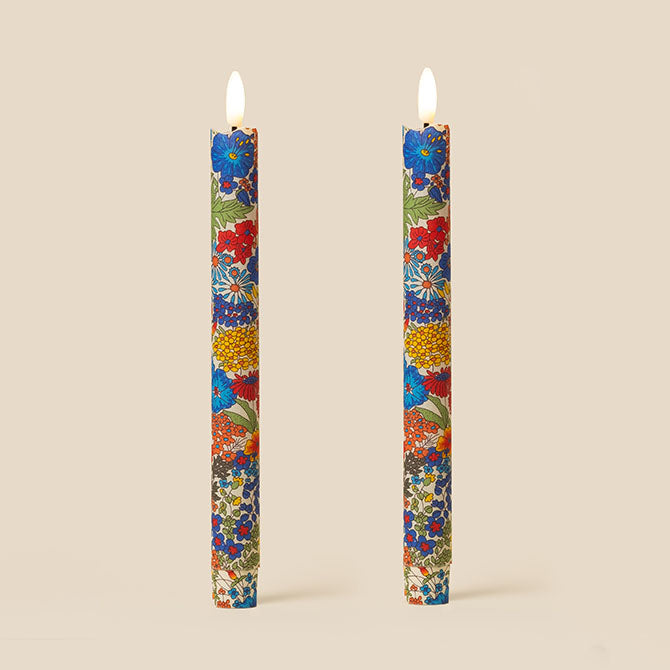 Tinkalink Fabric Wrapped LED Candles x 2 - Wild Bloom