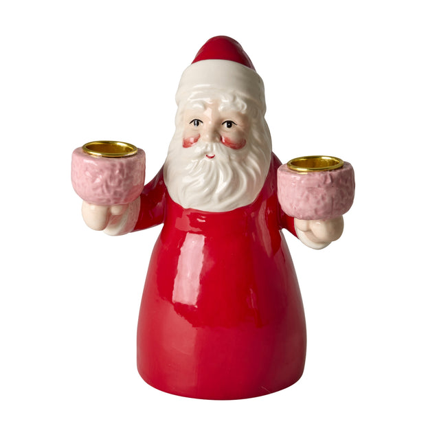Large Santa Claus Ceramic Candle Holder