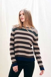 Jumper 1234 Gradient Stripe Cashmere Crew - Browns
