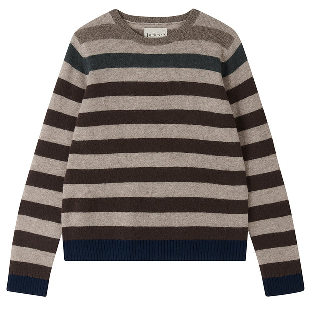 Jumper 1234 Gradient Stripe Cashmere Crew - Browns