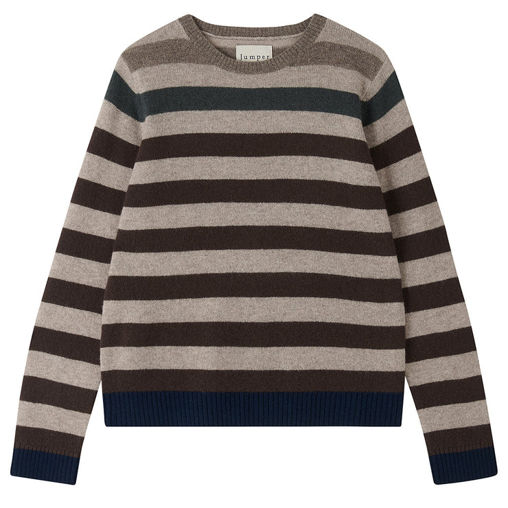 Jumper 1234 Gradient Stripe Cashmere Crew - Browns