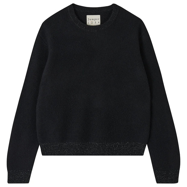 Jumper 1234 Contrast Lurex Rib Cashmere Crew Neck