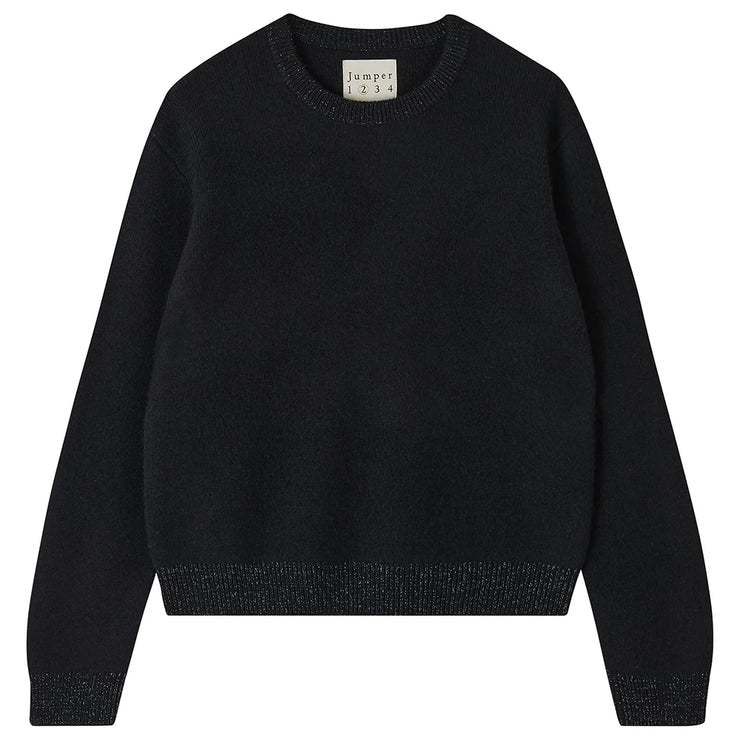 Jumper 1234 Contrast Lurex Rib Cashmere Crew Neck