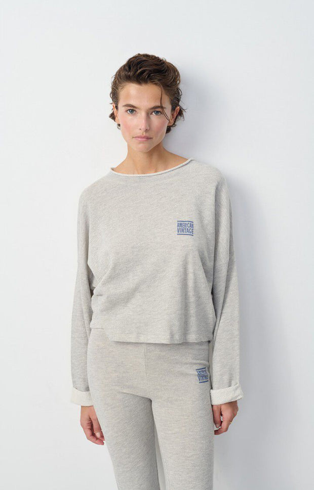 American Vintage Zofbay Grey Retro Sweatshirt