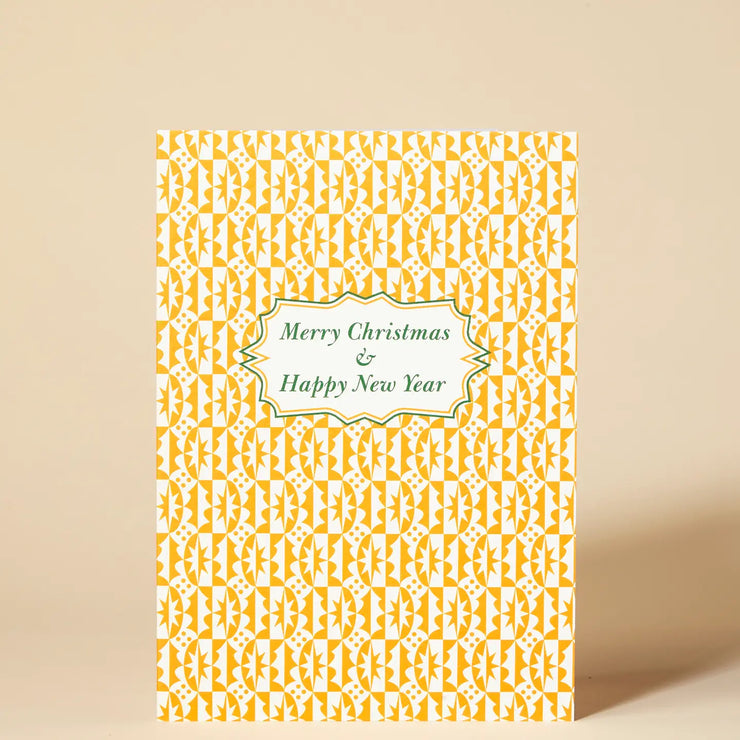 Pressed and Folded Card - Merry Christmas & Happy New Year