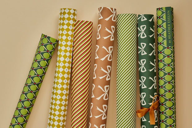 Heather Evelyn Gift Wrap - Green Diamond Dot