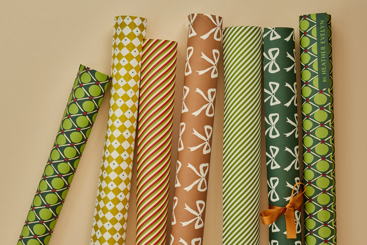 Heather Evelyn Gift Wrap - Green Diamond Dot