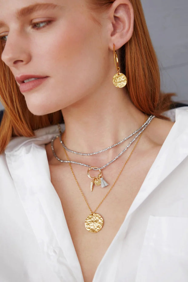 Ashiana Spark Grey Long Necklace