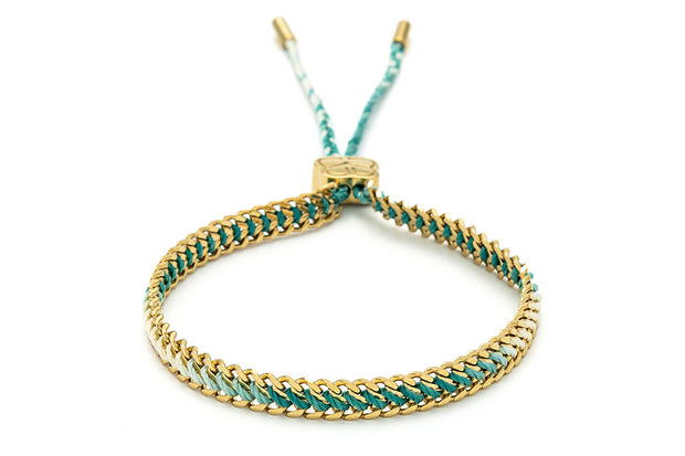 Boho Betty Bracelet - Athena Turquoise Gold Braided Bracelet
