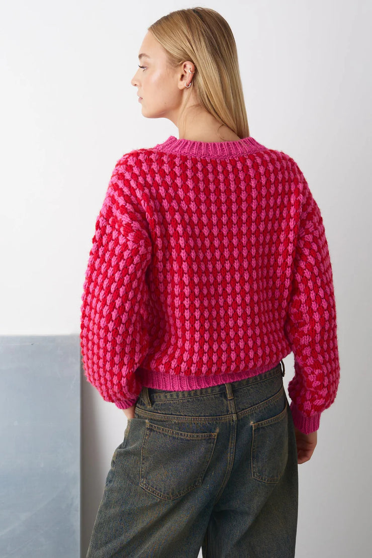 Noella Gio Knit Jumper Pink Red Mix