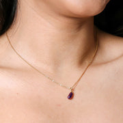 Enamel Aubergine Pendant Necklace