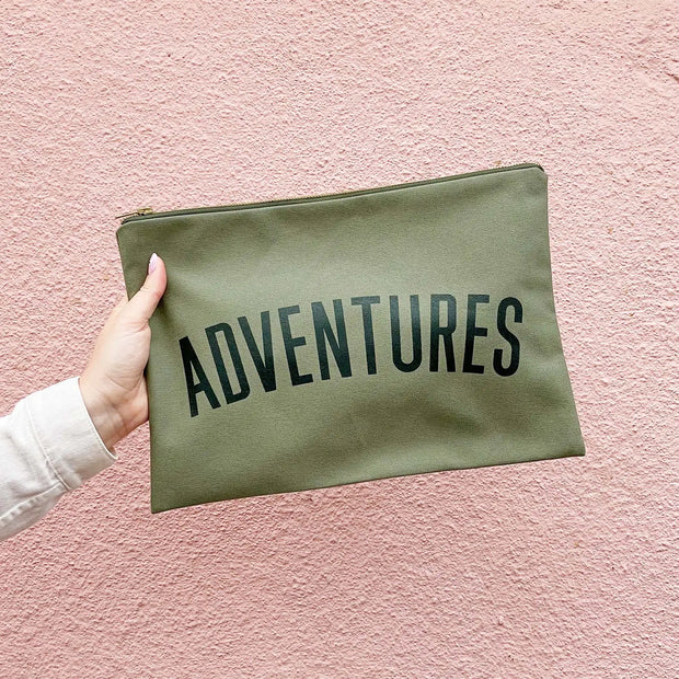 Adventures Extra Large Olive Pouch